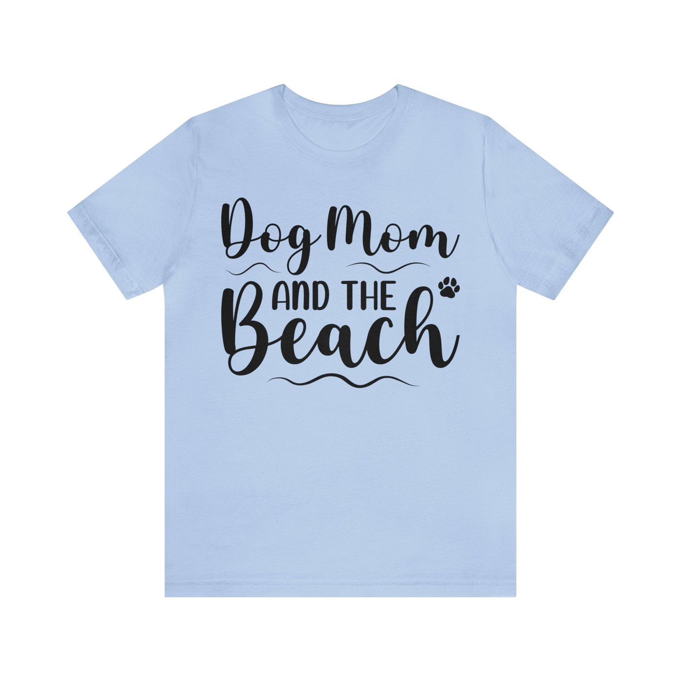 Dog Mom And The Beach Black Print T-Shirt