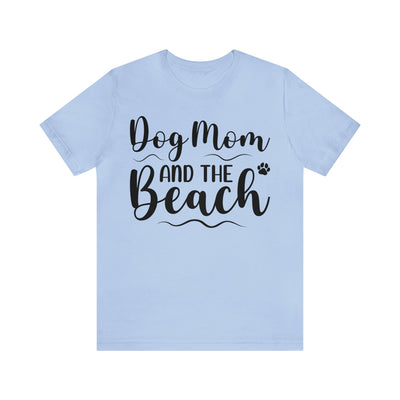 Dog Mom And The Beach Black Print T-Shirt