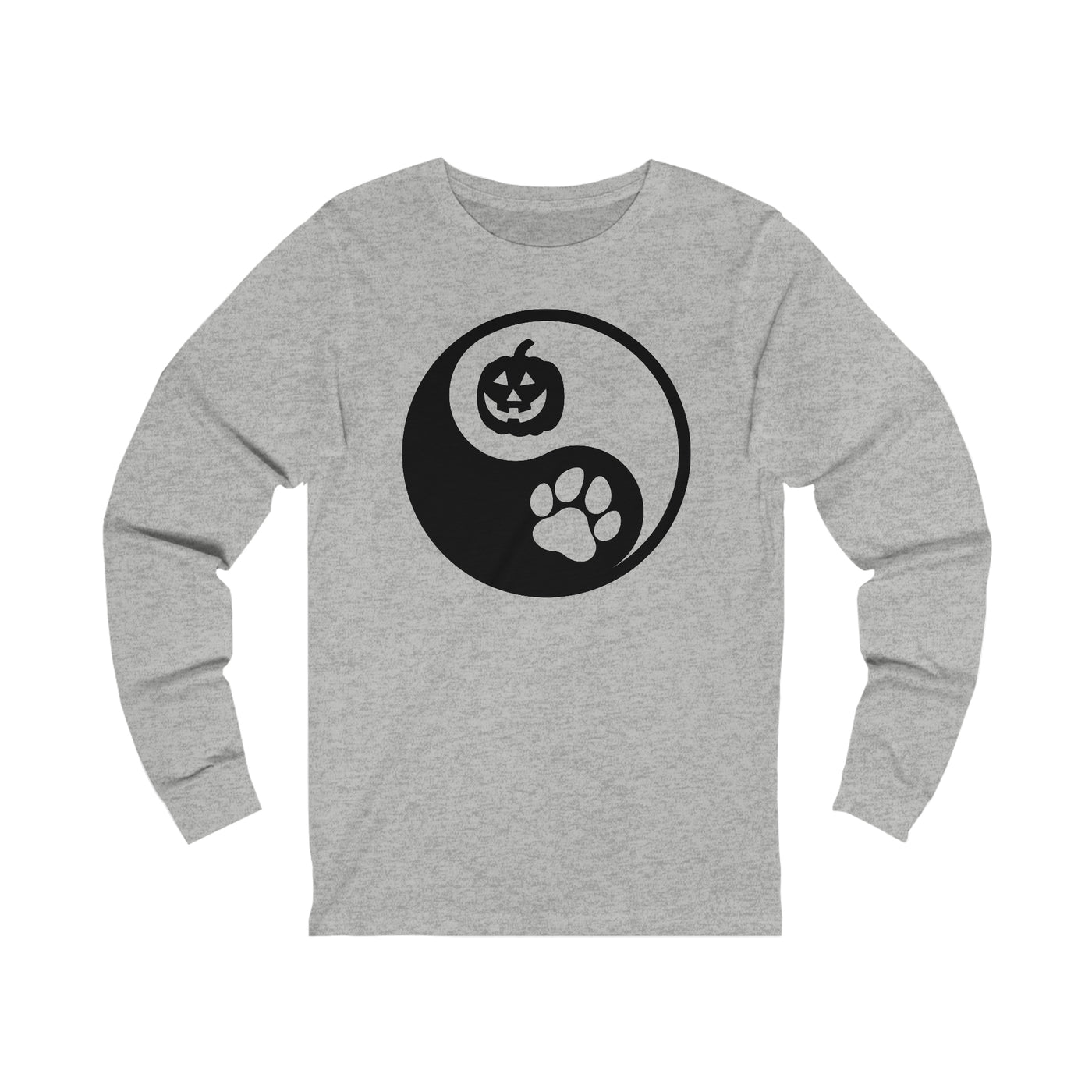 Yin Yang Dog Paw Halloween Black Print Longsleeve