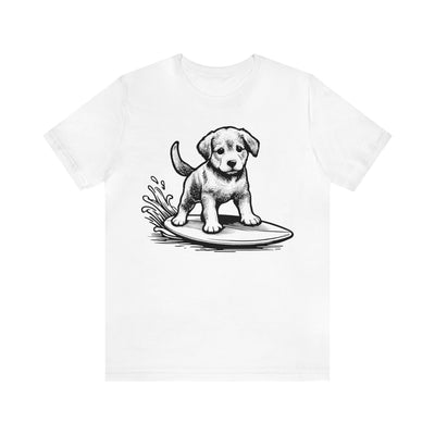 Surfing Puppy Print T-Shirt