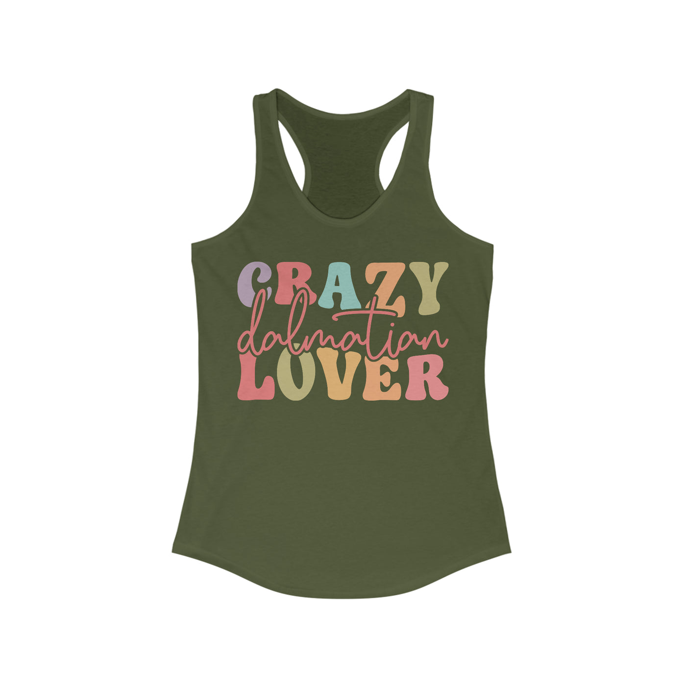 Crazy Dalmatian Lover Colored Print Tank Top