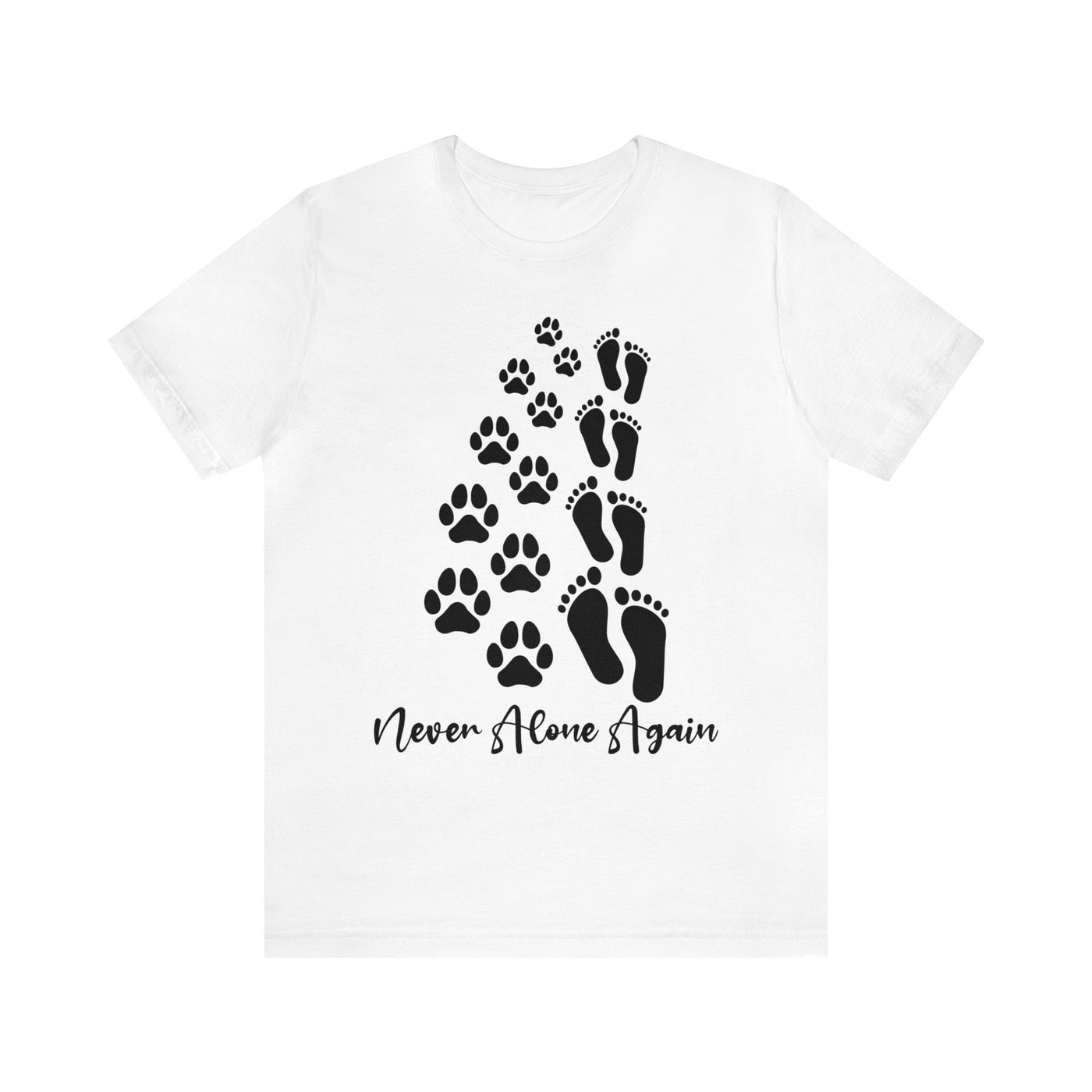 Never Alone Again Black Print T-Shirt
