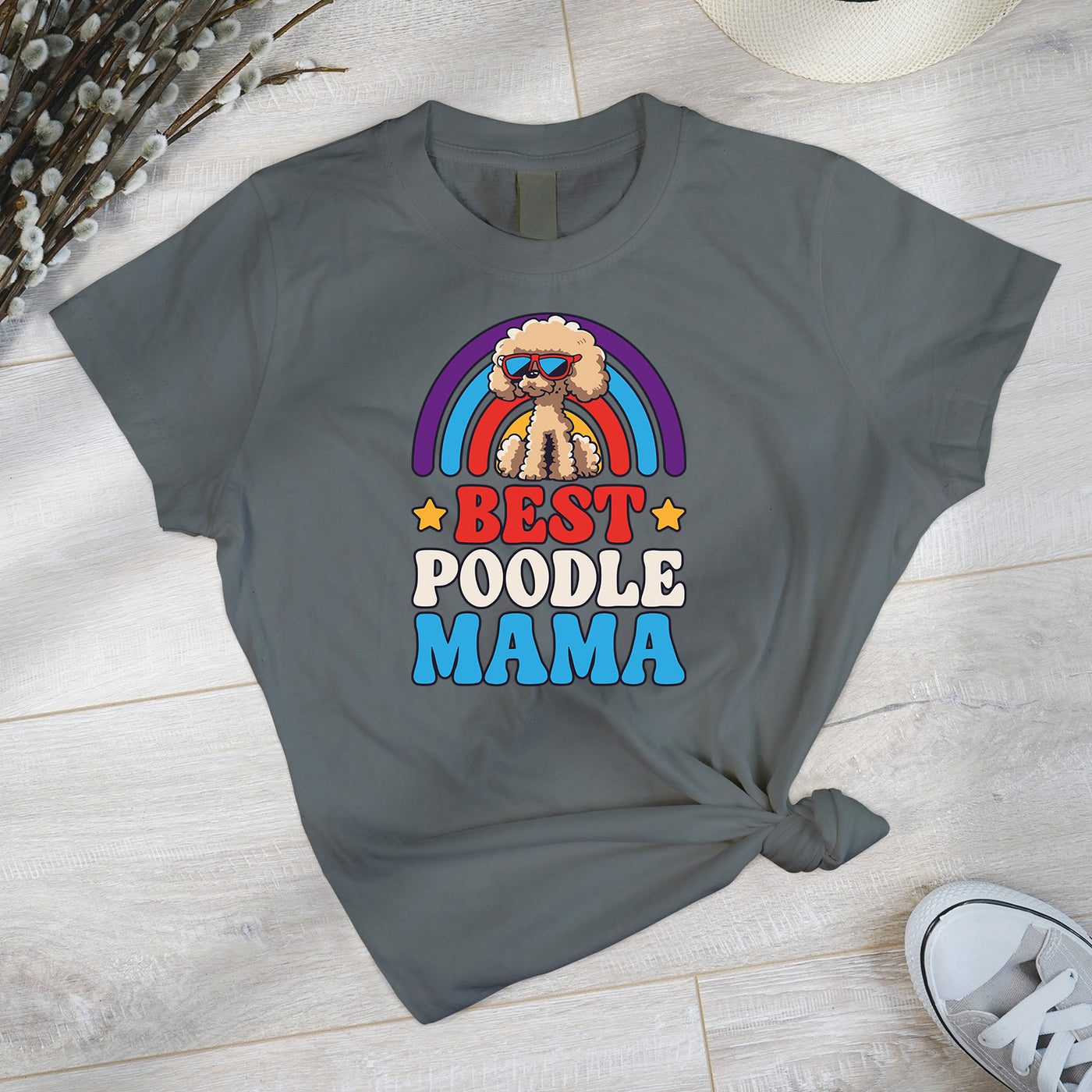 Best Poodle Mama Colored Print T-Shirt