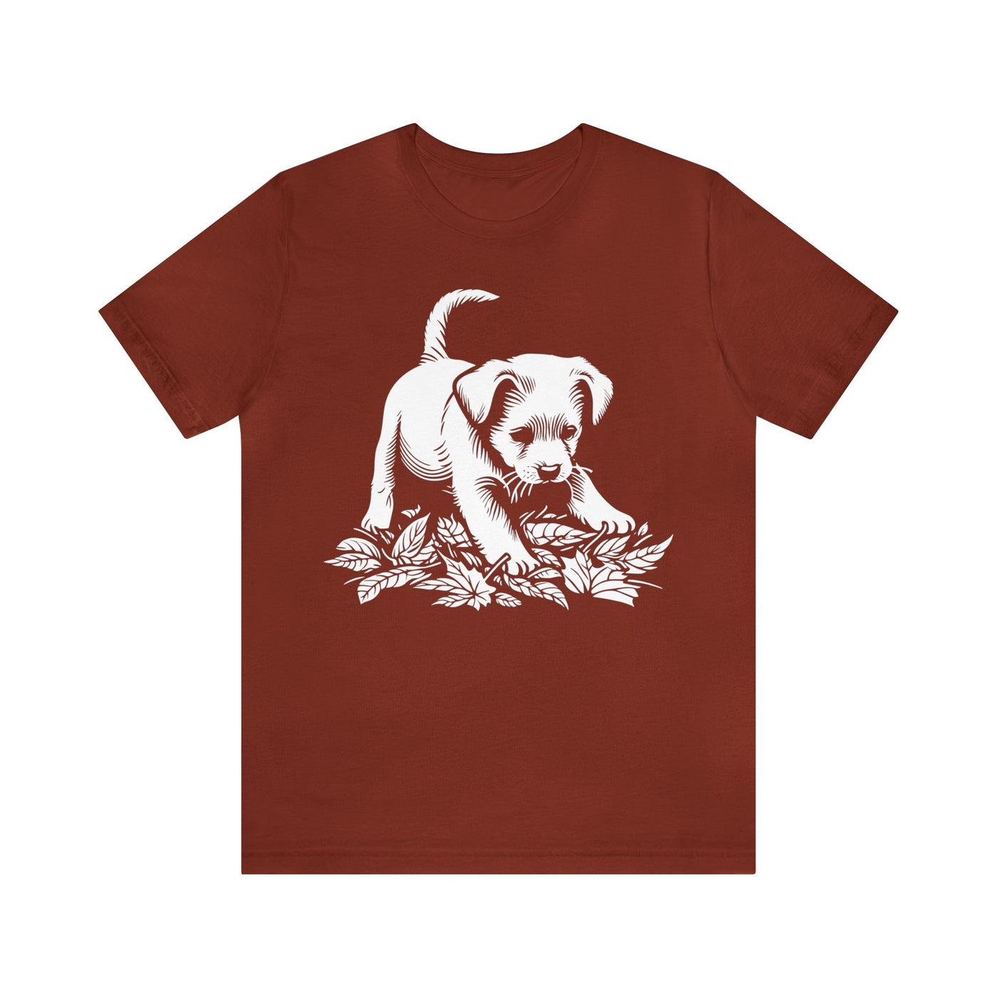 Puppy Playing Fall Leaves T-Shirt
