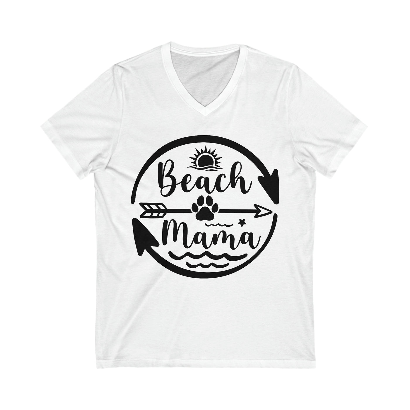 Beach Mama Black Print V-Neck