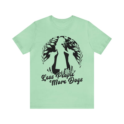 Less People More Dogs Black Print T-Shirt