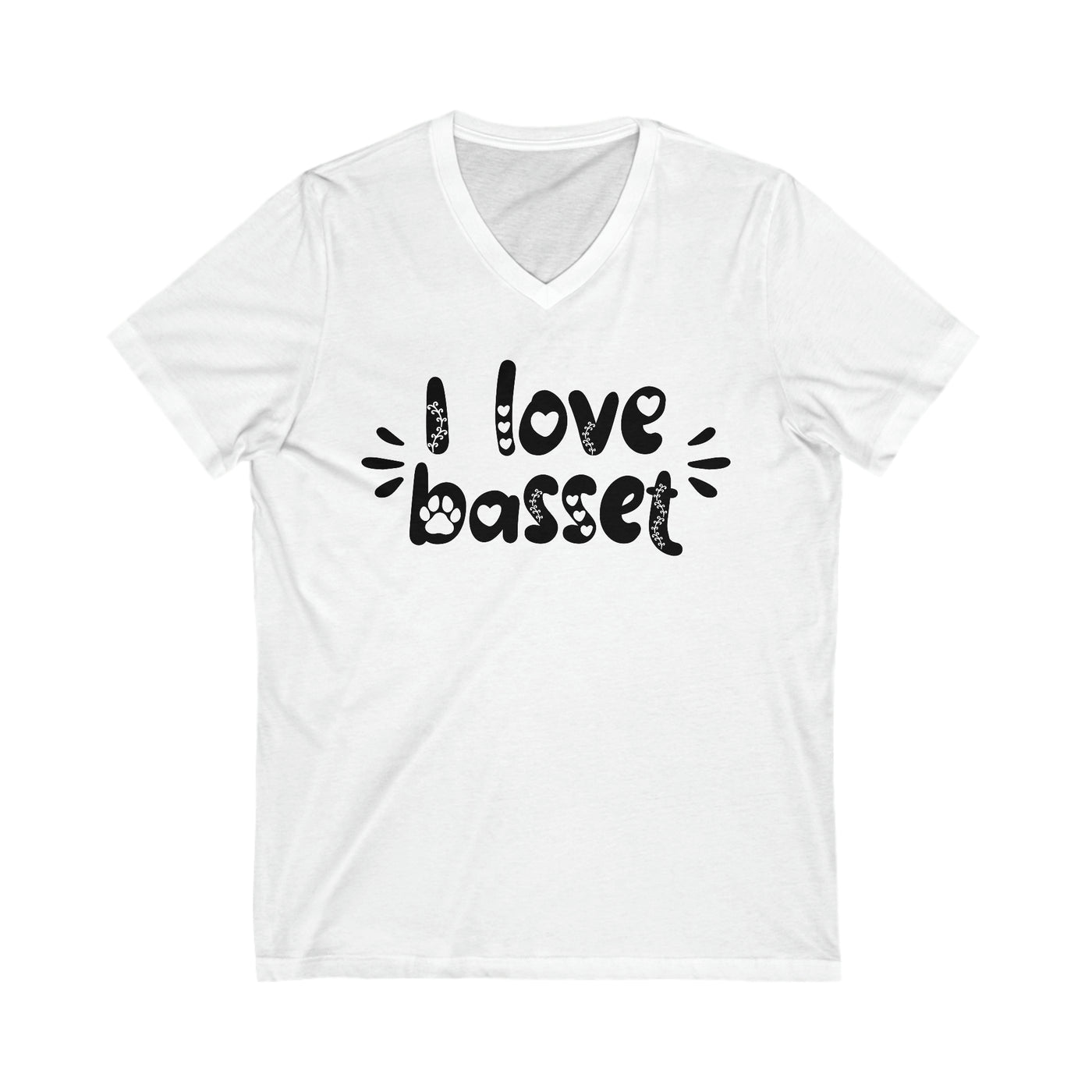 I Love Basset V-Neck