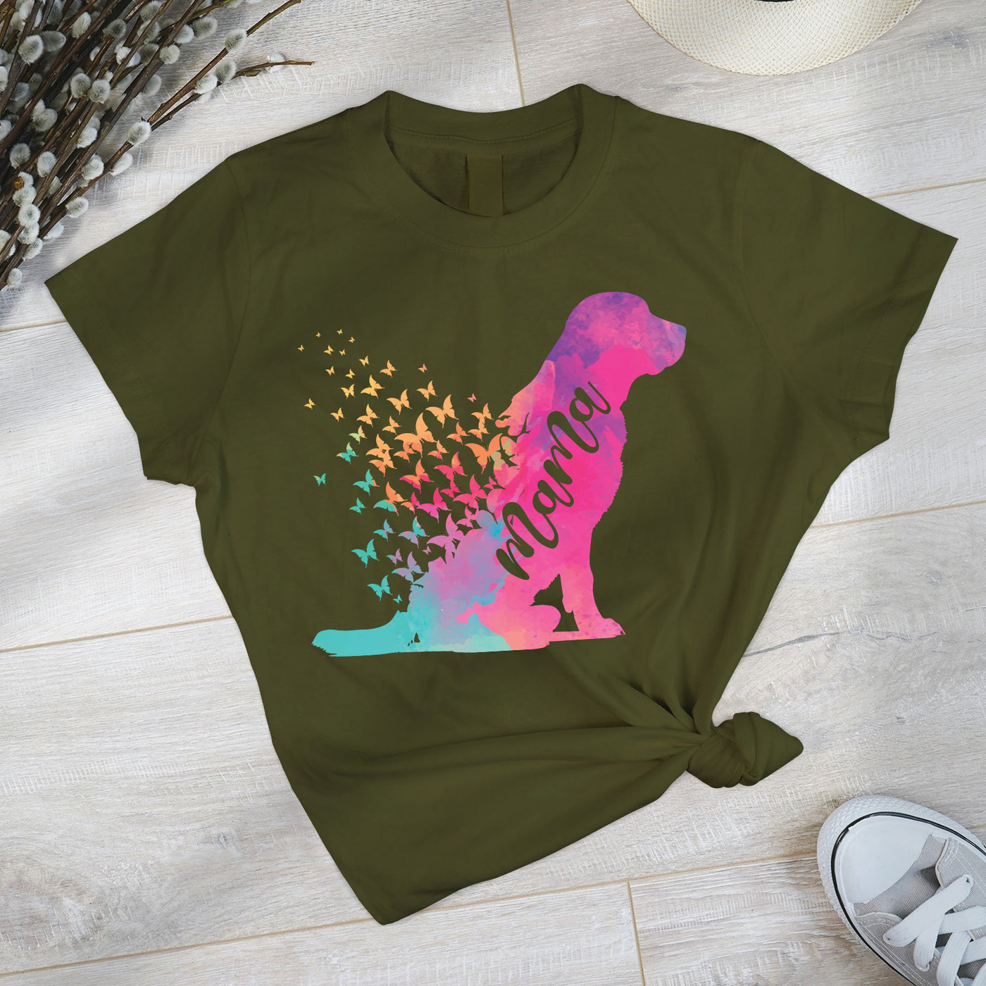 Labrador Mom Butterflies T-Shirt