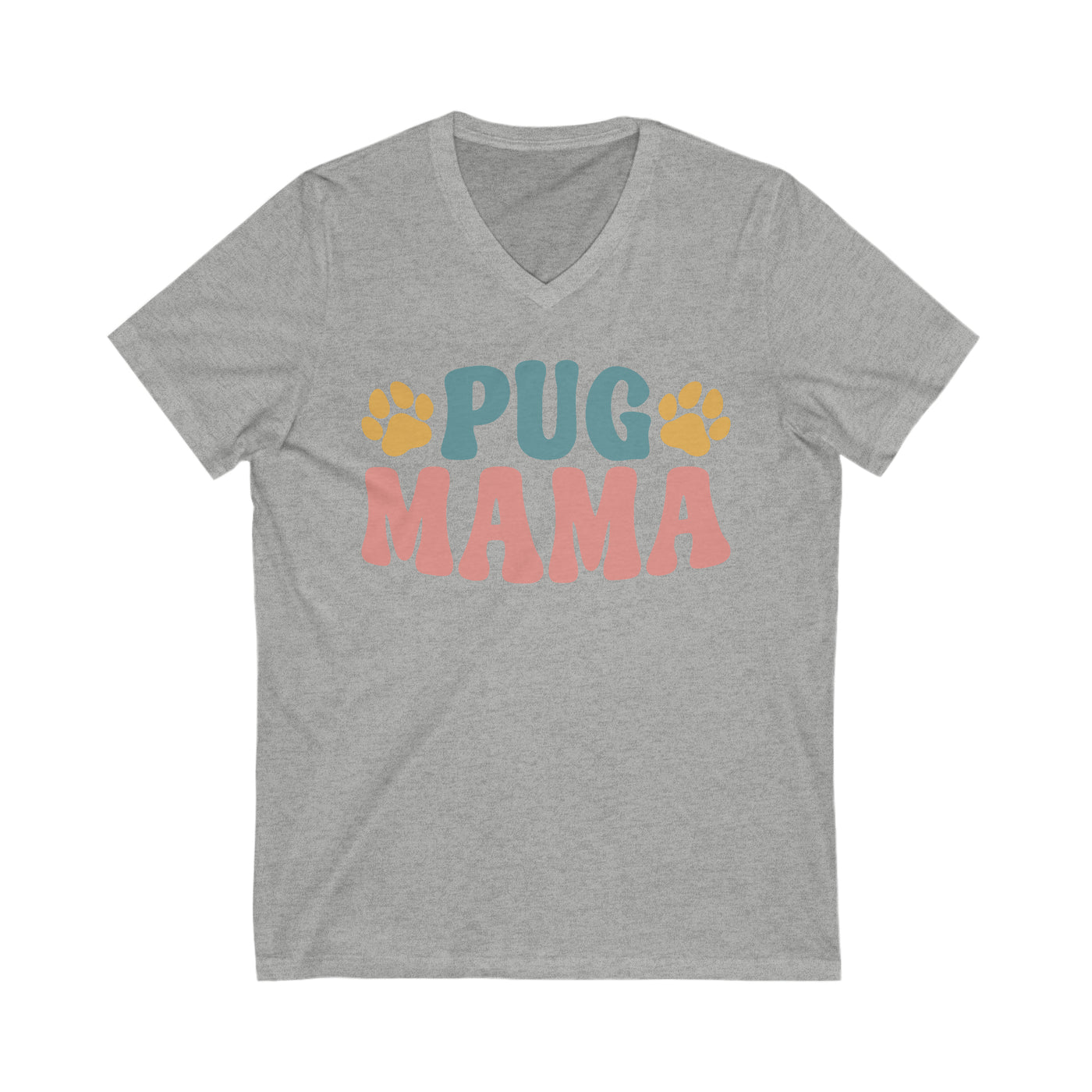 Pug Mama Colored Print V-Neck