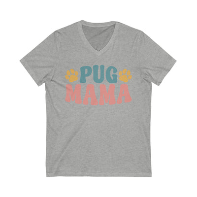 Pug Mama Colored Print V-Neck