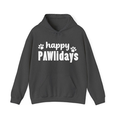 Happy Pawlidays Version 2 white print Hoodie