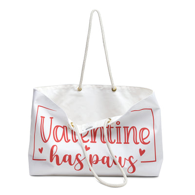 My Valentine Has Paws Version 2 Weekender Bag