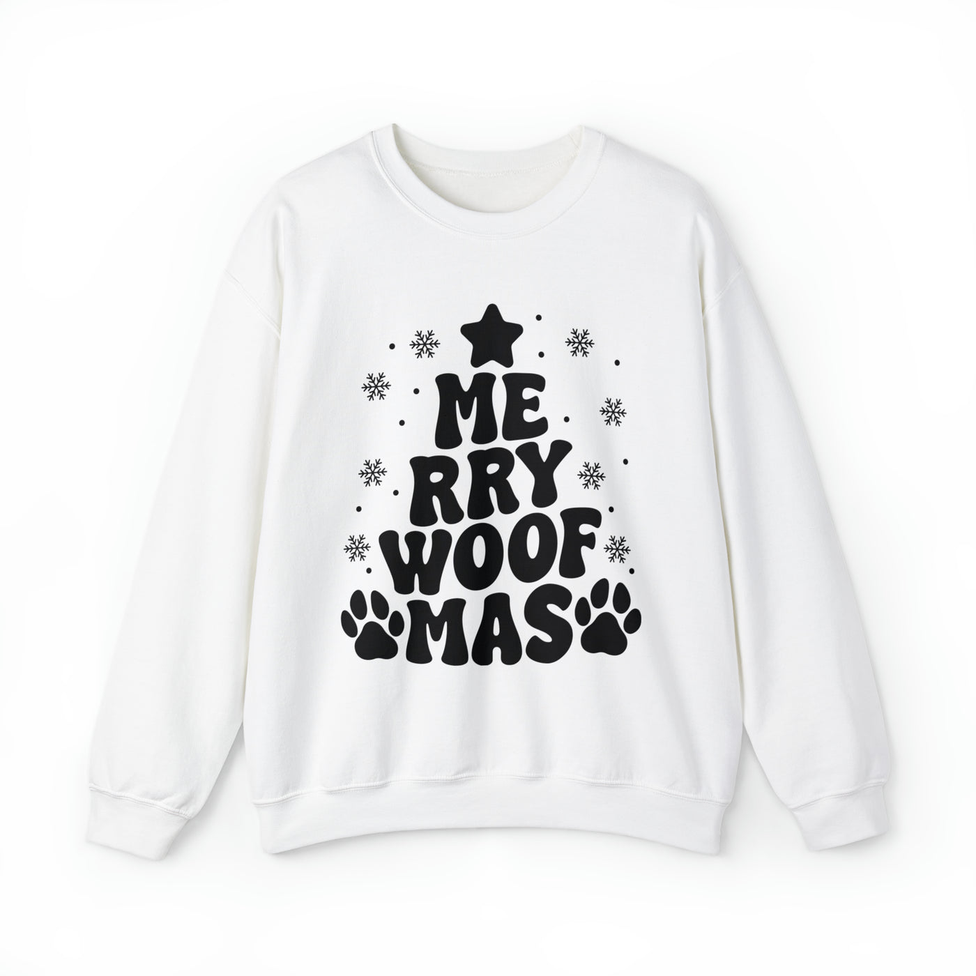 Merry Woofmas Tree Black Print Sweatshirt
