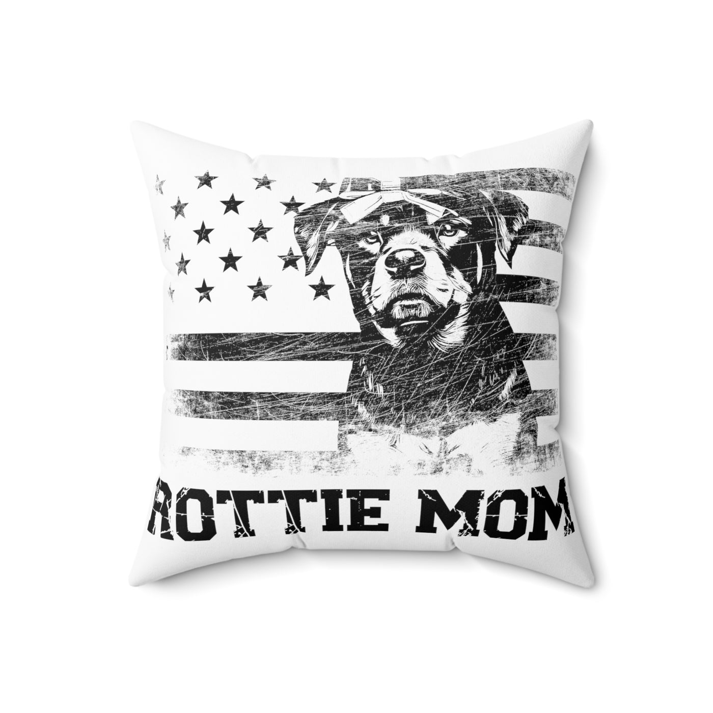 American Rottweiler Mom Square Pillow
