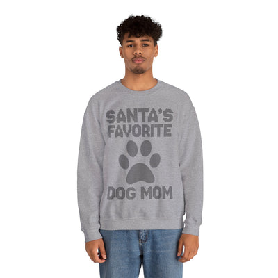 Santa's favorite dog mom Black Print Sweatshirt