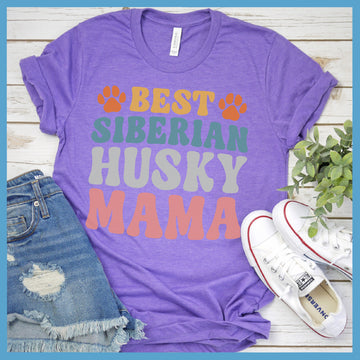 Best Siberian Husky Mama Colored Print T-Shirt