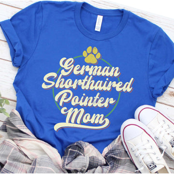 German Shorthaired Pointer Mom Round Colored Print T-Shirt