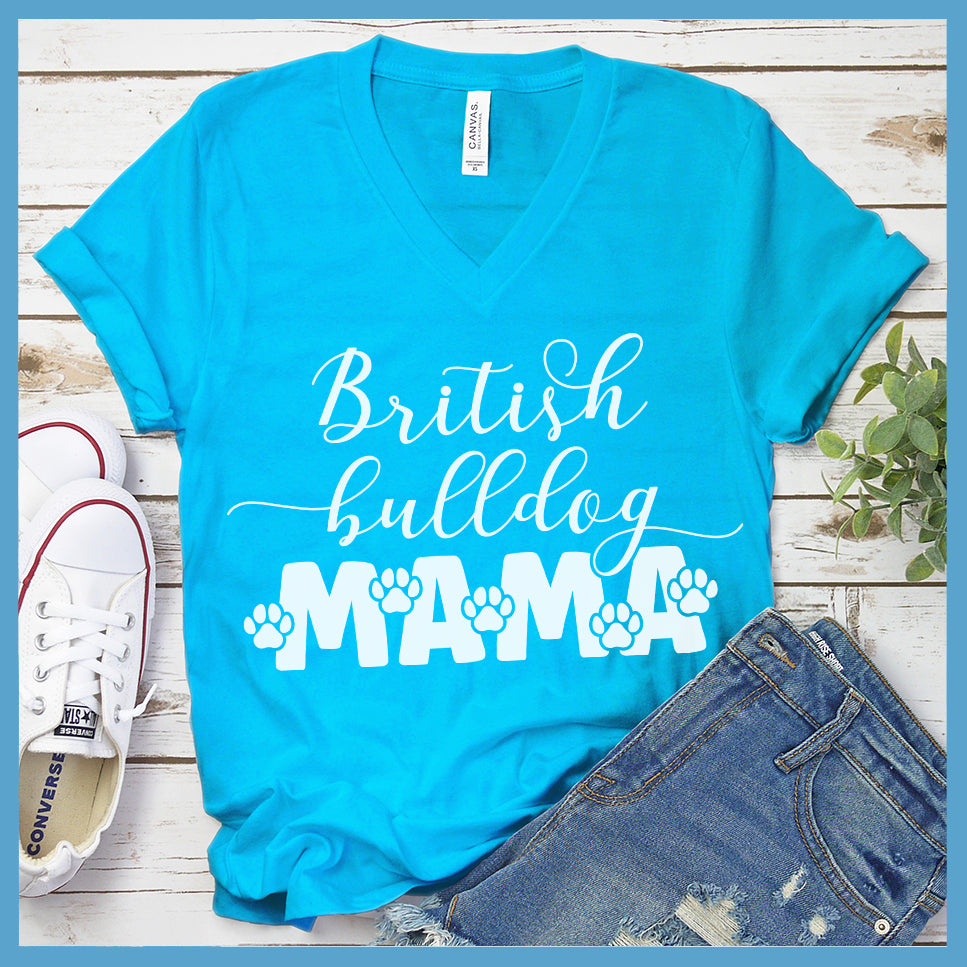 British Bulldog Mama V-Neck