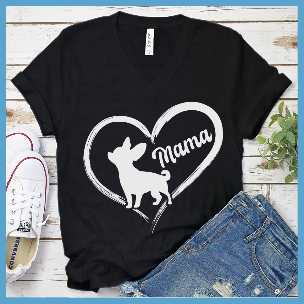 Chihuahua Mama Heart V-Neck