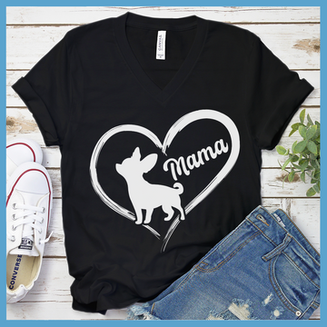 Chihuahua Mama Heart V-Neck