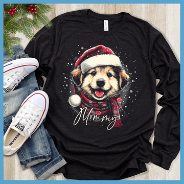 Christmas Dog Mommy Colored Print Long Sleeves