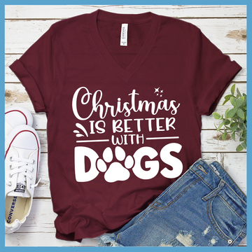 Christmas Is Better With Dogs V-Neck