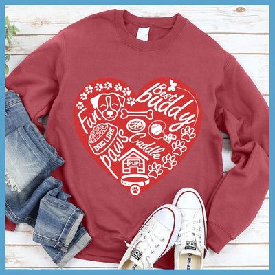 Dog Heart Colored Print Sweatshirt