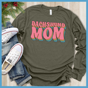 Dachshund Mom Typography Long Sleeves