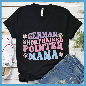 German Shorthaired Pointer Mama Colored Print V-Neck