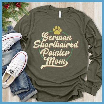 German Shorthaired Pointer Mom Round Colored Print Long Sleeves