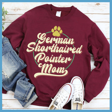 German Shorthaired Pointer Mom Round Colored Print Sweatshirt