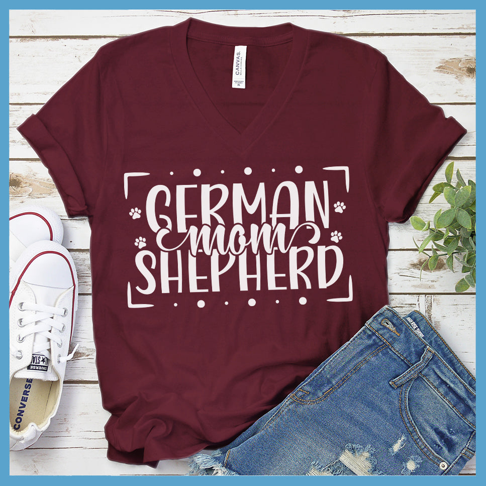 German Shepherd Mom Frame V-Neck