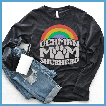 German Shepherd Mom Rainbow Long Sleeves