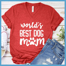 Load image into Gallery viewer, World&#39;s Best Dog Mom V-Neck
