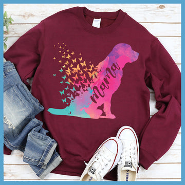 Labrador Mom Butterflies Colored Print Sweatshirt