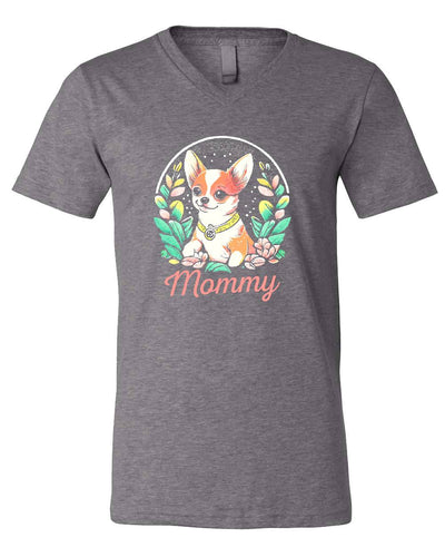 Chihuahua Floral Colored Print V-Neck