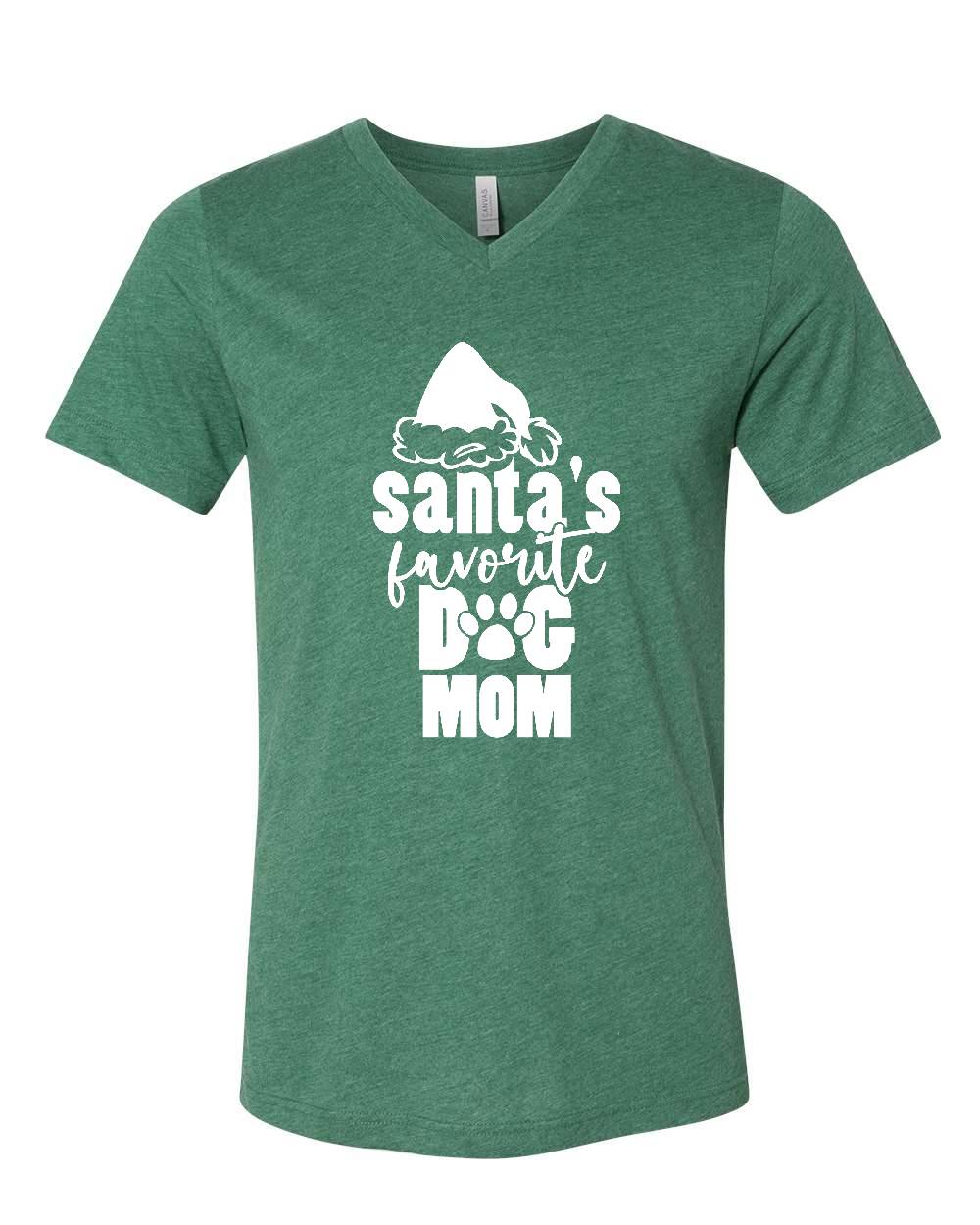 Santa's Favorite Dog Mom Version 1 V-Neck