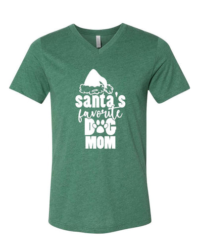 Santa's Favorite Dog Mom Version 1 V-Neck