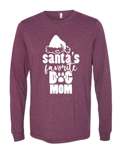 Santa's Favorite Dog Mom Version 1 Long Sleeves
