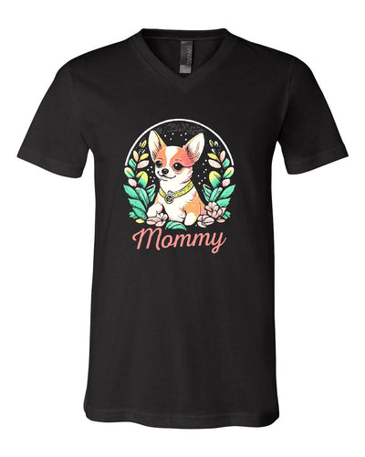 Chihuahua Floral Colored Print V-Neck