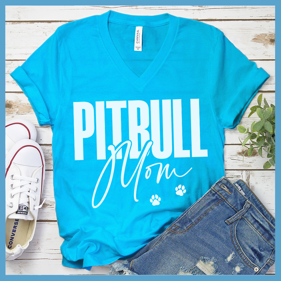 Pitbull Mom V-Neck