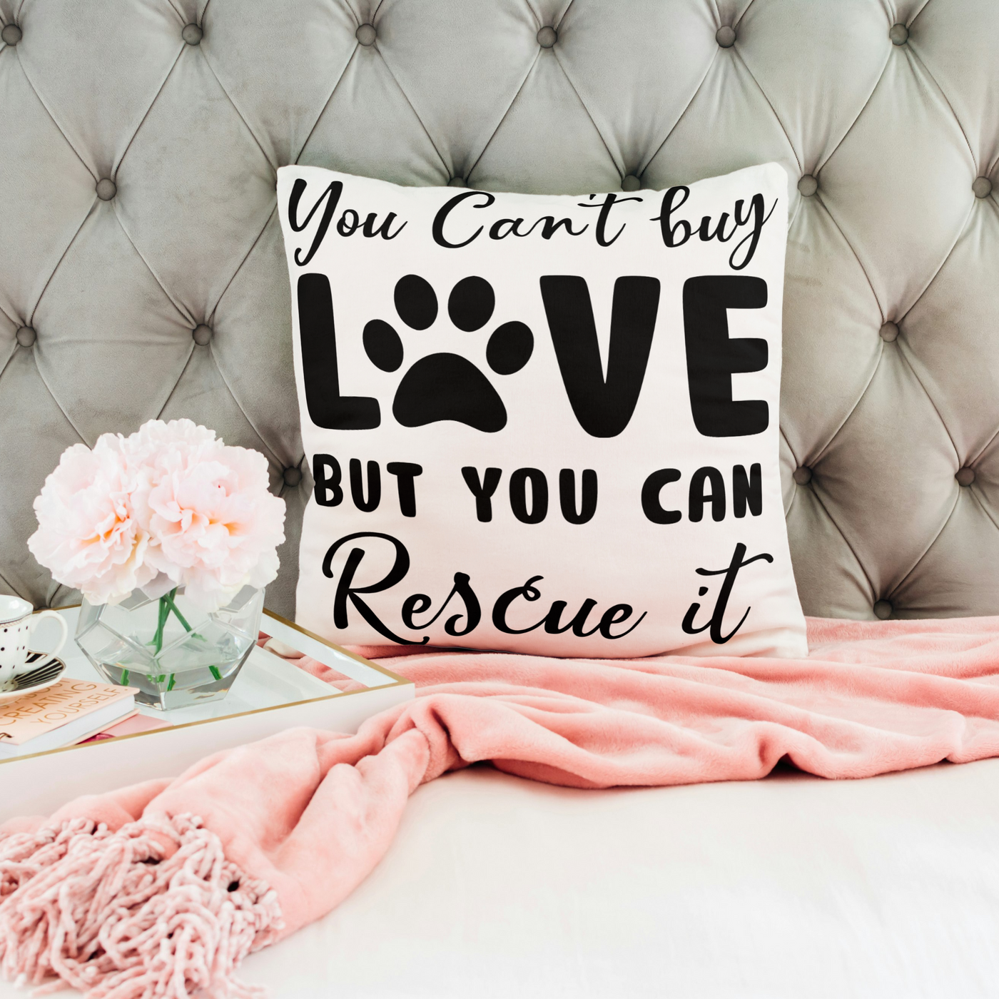 You Can't Buy Love But You Can Rescue It Square Pillow