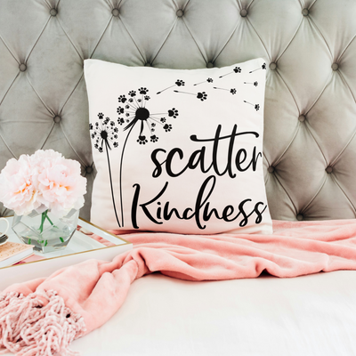 Scatter Kindness Paw Version Square Pillow
