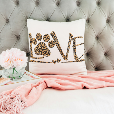 Dog Love Cheetah Square Pillow Case