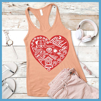 Dog Heart Colored Print Tank Top