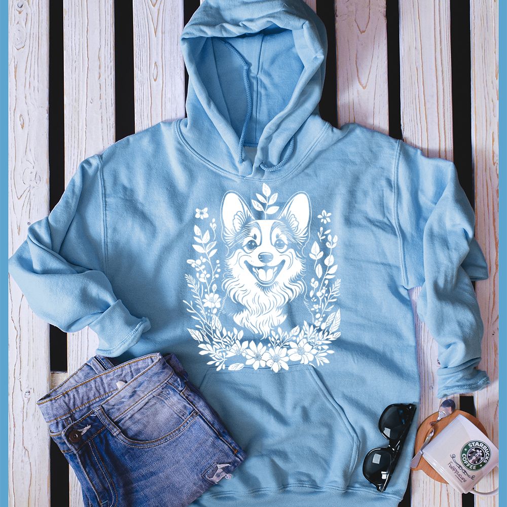 Corgi Floral Hoodie