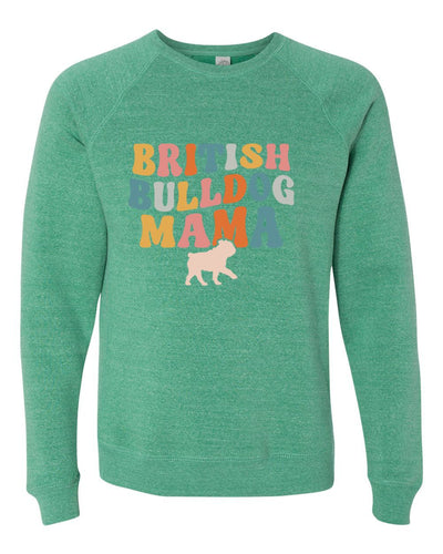 British Bulldog Mama Pastel Colored Print Sweatshirt
