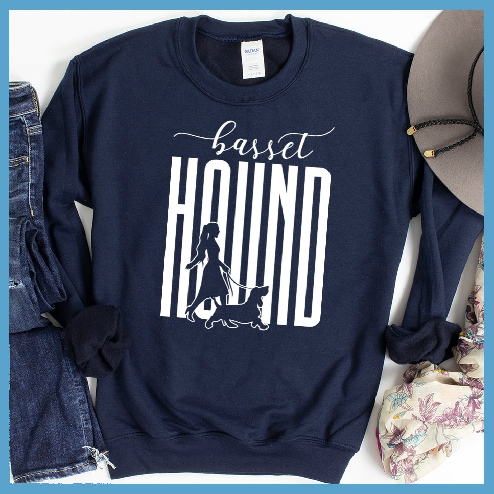 Basset Hound Dog Walking Sweatshirt