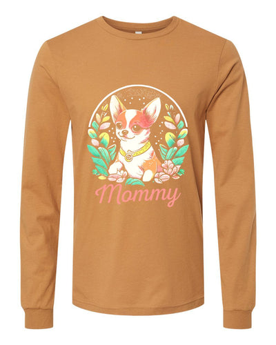 Chihuahua Floral Colored Print Long Sleeves