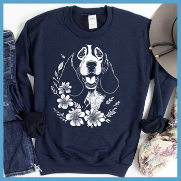 Basset Hound Floral Sweatshirt